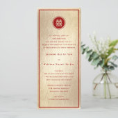 Red Circle Double Happiness Gold Chinese bruiloft Kaart (Staand voorkant)