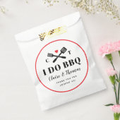 Red Circle Ik doe BBQ Verlovingsfeest Bedankzakje (Gezegeld)