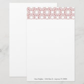 Red Circle Patroon Personaliseer de schrijfmachine Briefpapier (Voorkant / Achterkant)
