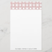 Red Circle Patroon Personaliseer de schrijfmachine Briefpapier (Voorkant)