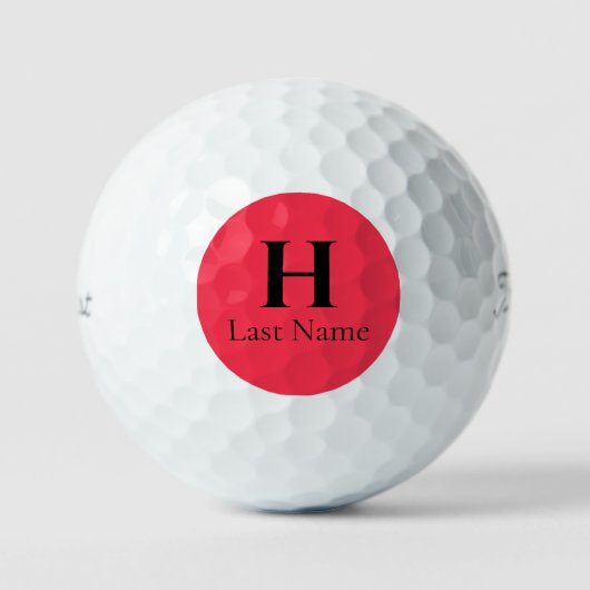 Red Circle Personalized Golf Ball (3) HAMbWG Golfballen (Voorkant)