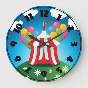 Red Circus Tent Clock Grote Klok