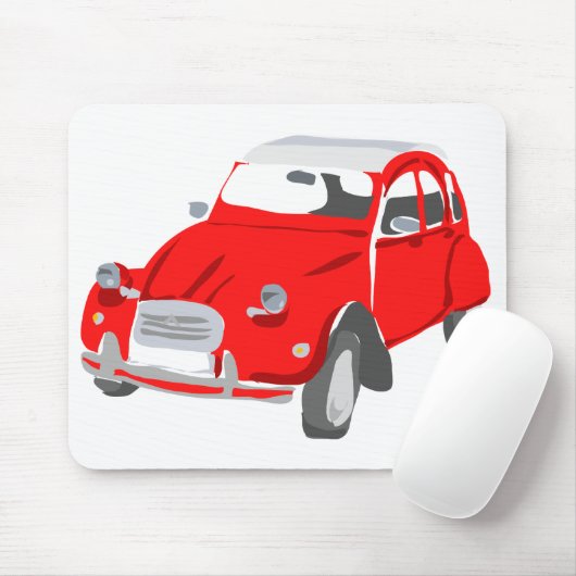 Red Citroen 2 CV Mousemat Muismat (Met muis)