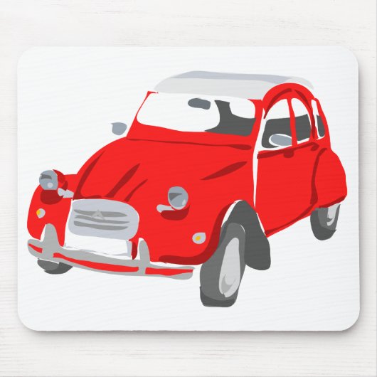 Red Citroen 2 CV Mousemat Muismat (Voorkant)