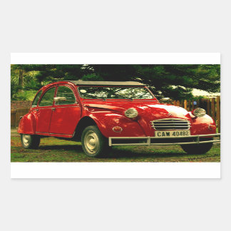 Red Citroën 2CV Rechthoekige Sticker
