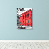 Red City Building Minimalistische fotografie Canvas Afdruk (Insitu (Houten vloer))