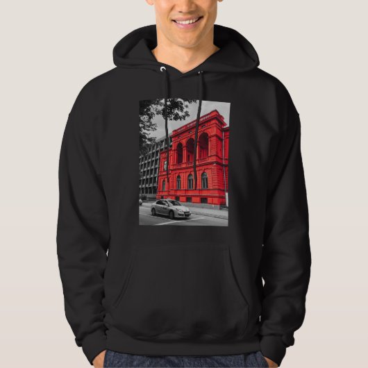 Red City Building Minimalistische fotografie Hoodie (Voorkant)