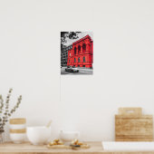 Red City Building Minimalistische fotografie Poster (Keuken)