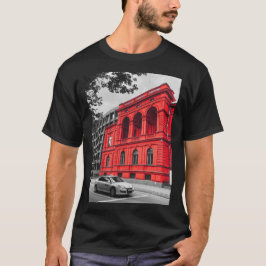 Red City Building Minimalistische fotografie T-shirt