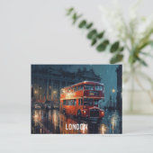 Red City Bus in Londen Briefkaart (Staand voorkant)