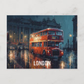 Red City Bus in Londen Briefkaart (Voorkant)