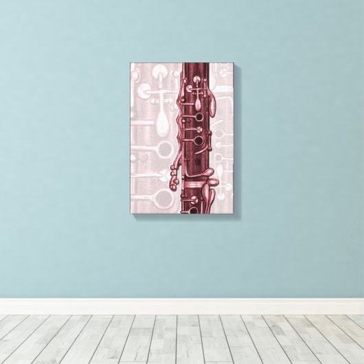 Red Clarinet Canvas Afdrukken (Insitu (Houten vloer))