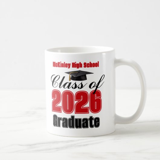 Red Class of 2026 Graduation Keepsake Koffiemok (Rechts)