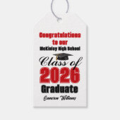 Red Class of 2026 Graduation Party Custom Cadeaulabel (Voorkant)