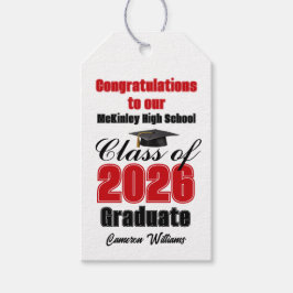 Red Class of 2026 Graduation Party Custom Cadeaulabel