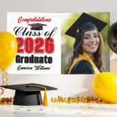 Red Class of 2026 Graduation Party Photo Spandoek
