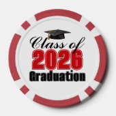 Red Class of 2026 Graduation Party Poker Chips (Achterkant)