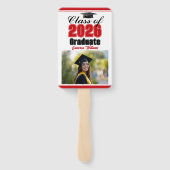 Red Class of 2026 Photo Custom Graduation Photo Handwaaier (Achterkant)