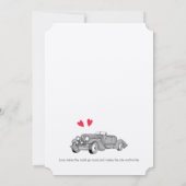 Red Classic 50s Cabrio Retro Auto In Kaart (Achterkant)