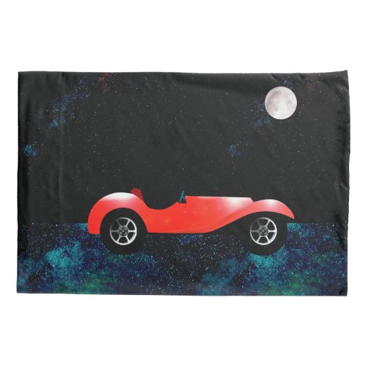 Red Classic Car Boys Room Decor Kussensloop (Achterkant)