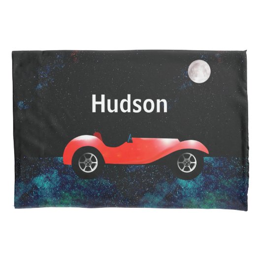 Red Classic Car Boys Room Decor Kussensloop (Voorkant)