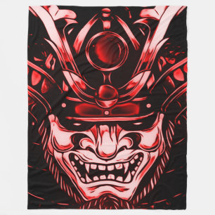Red Classic demon Samurai - Aangepast groot Fleece Deken