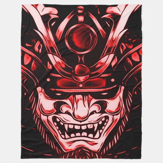 Red Classic demon Samurai - Aangepast groot Fleece Deken (Voorkant)