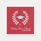 Red Classic gepersonaliseerd Afstuderen Servet (Voorkant)