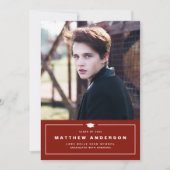 Red Classic Gradup Afstuderen Aankondiging (Voorkant)