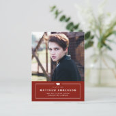 Red Classic Gradup Afstuderen Aankondigingskaart (Staand voorkant)