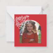 RED Classic Merry kerstBUDGET Note Kaart Notitiekaartje (Voorkant)