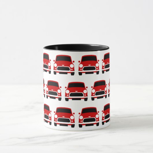 Red Classic Mini Car Mok met Uniefouancering (Midden)