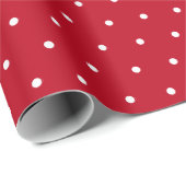 Red Classic  Polka Dot for Holiday Gifts Cadeaupapier (Rol Hoek)