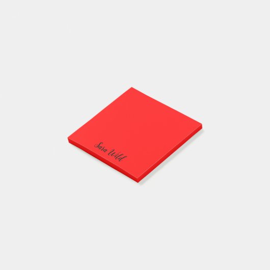 Red Classic Professioneel Minimalistisch Script Post-it® Notes (Schuin)