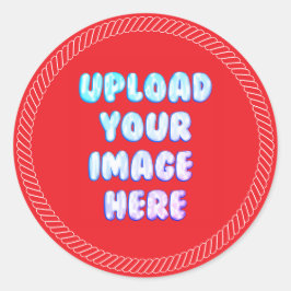 Red Classic Round Sticker with a Business Logo