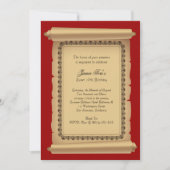 Red Classic Scroll Invitation Kaart (Voorkant)