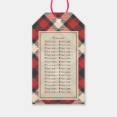 Red Classic Tartan Handmade with Love Quote Cadeaulabel (Achterkant)