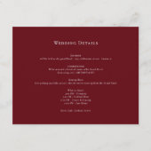 Red Classic Wedding Details Enclosure Kaart (Voorkant)