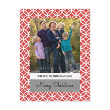 Red Classy Diamond Holiday Foto Briefkaart