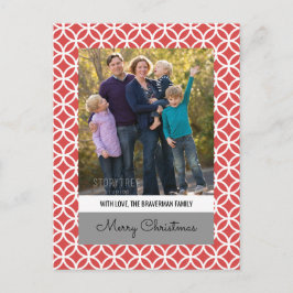 Red Classy Diamond Holiday Foto Briefkaart