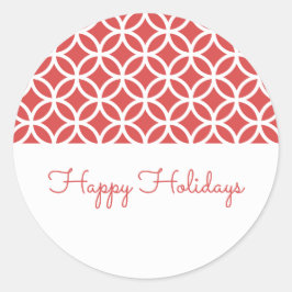 Red Classy Diamond Holiday Stickers