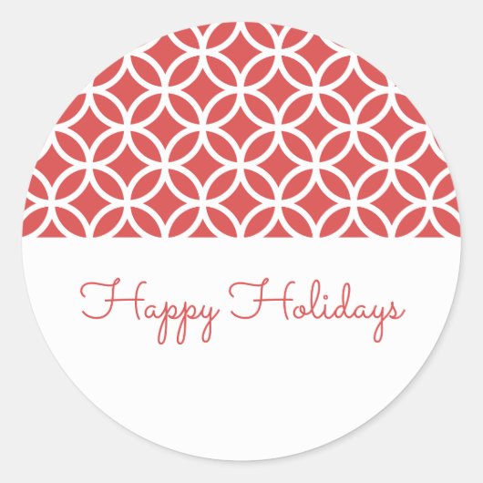 Red Classy Diamond Holiday Stickers (Voorkant)