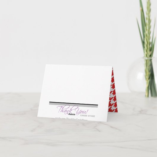 Red Classy Houndstooth Bedankt kaarten (Achterkant)