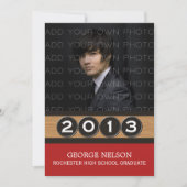 Red Classy Keys Afstuderen Uitnodiging (Voorkant)