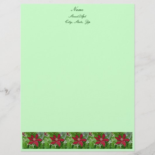 Red Clematis Letterhead Gepersonaliseerd Briefhoofd (Voorkant)