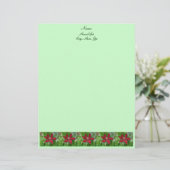 Red Clematis Letterhead Gepersonaliseerd Briefhoofd (Staand voorkant)