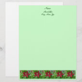 Red Clematis Letterhead Gepersonaliseerd Briefhoofd (Voorkant / Achterkant)