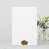 Red Clematis Merry kerst Briefpapier (Staand voorkant)