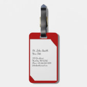 Red Clipboard Medical met Stethoscoop Bagagelabel (Achterkant verticaal)