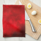Red Cloud Effect Tea Towel Theedoek (Quarter Fold)